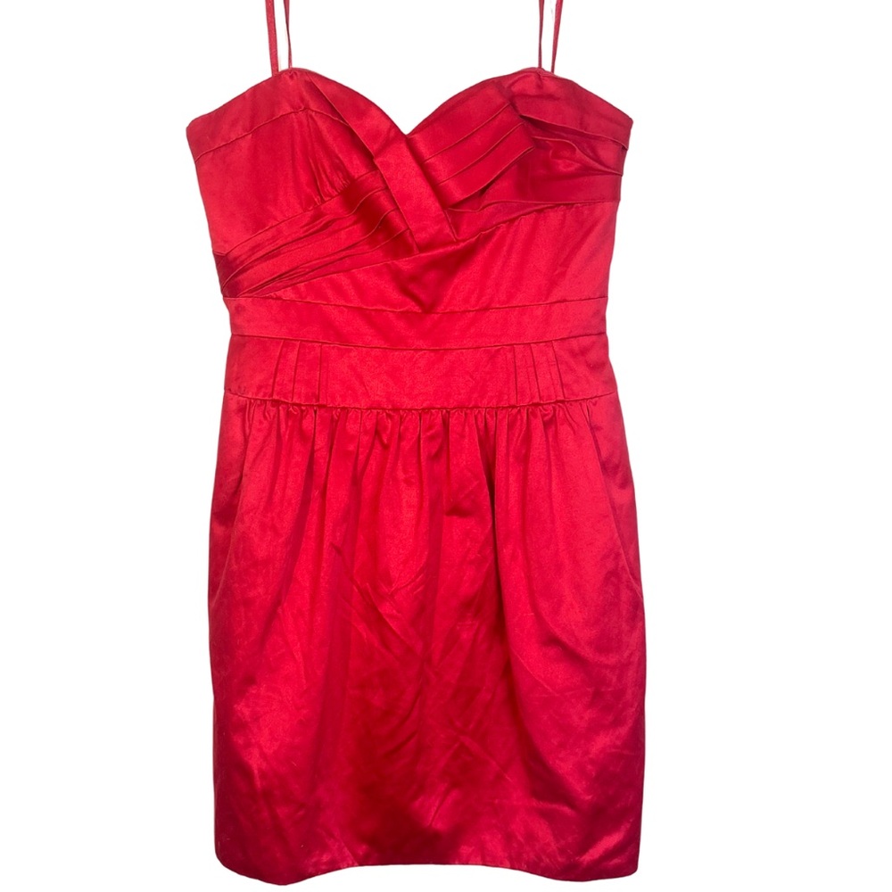 BCBGMAXAZRIA Red Strapless Sweetheart Neckline Holiday Christmas Dress Size 10
